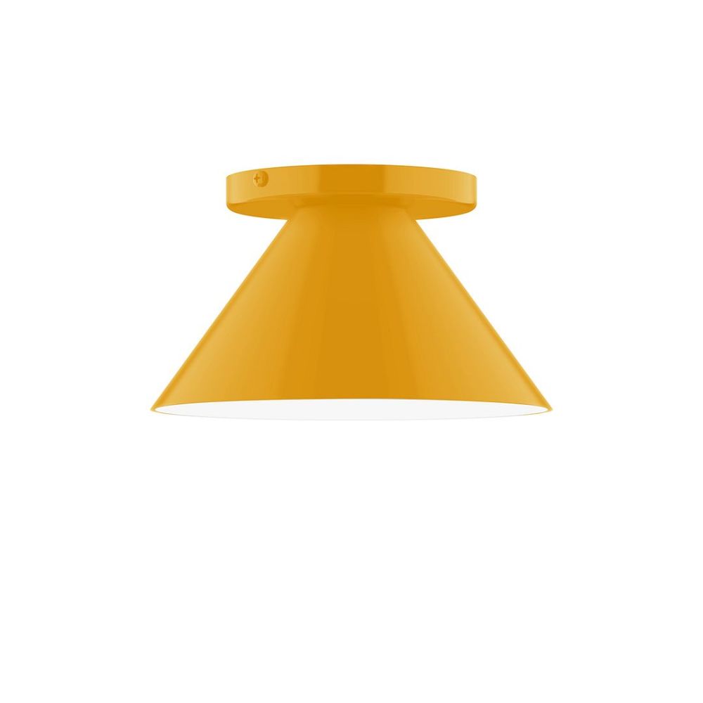Montclair Lightworks FMD421-21-L10 8" Axis Mini Cone Led Flush Mount, Bright Yellow
